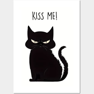 Kiss Me - Black Cat Posters and Art